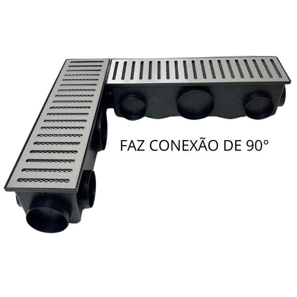 Imagem de Ralo 15x50 Multi Conectável Grelha em Inox 304 e 11 Saídas