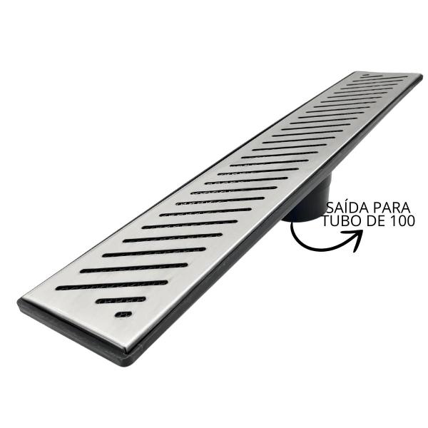 Imagem de Ralo 15x80 Inox 304 Saída Baixa 100mm com Tela Anti Insetos