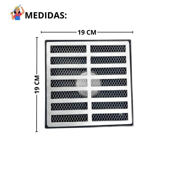 Imagem de Ralo 20x20 Aluminio Reto com Tela e Coletor Saída de 50mm