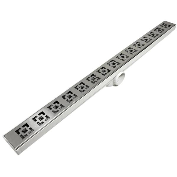 Ralo 70cm Inox modelo Dubai com Tela e coletor Branco - Ficone & Reis Imagem de Ralo 70cm Inox modelo Dubai com Tela e coletor Branco