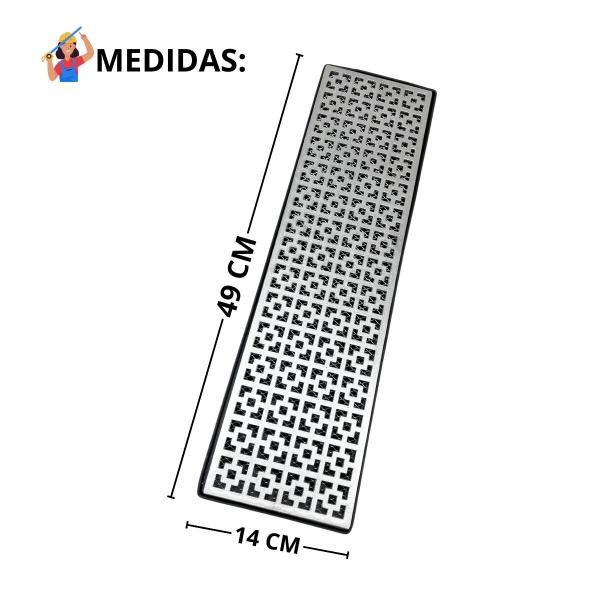 Imagem de Ralo Anti Cheiro 15x50 Alumínio Dubai Anti Escorpião com Saída no Canto de 4 polegadas