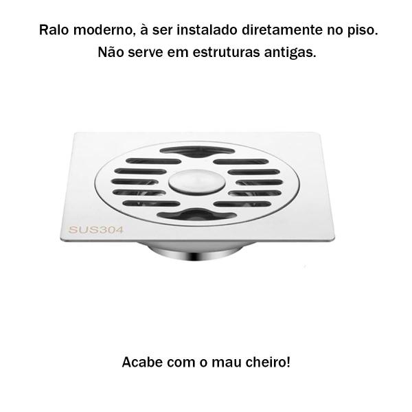 Ralo Anti-odor Insetos Quadrado 15 cm Mal Cheiro Aço Inox - JOIMPORTS Imagem de Ralo Anti-odor Insetos Quadrado 15 cm Mal Cheiro Aço Inox