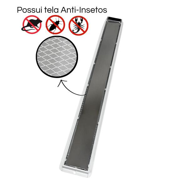 Ralo Banheiro 5x50 Inox 2 em 1 Invisivel coletor Branco e Tela - Ficone & Reis Imagem de Ralo Banheiro 5x50 Inox 2 em 1 Invisivel coletor Branco e Tela