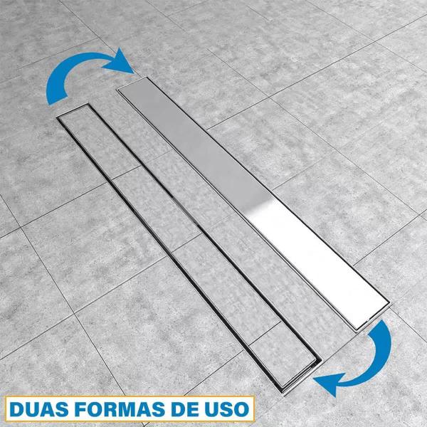 Imagem de Ralo Banheiro Linear Oculto 50Cm Invisível Piso Anti Inseto