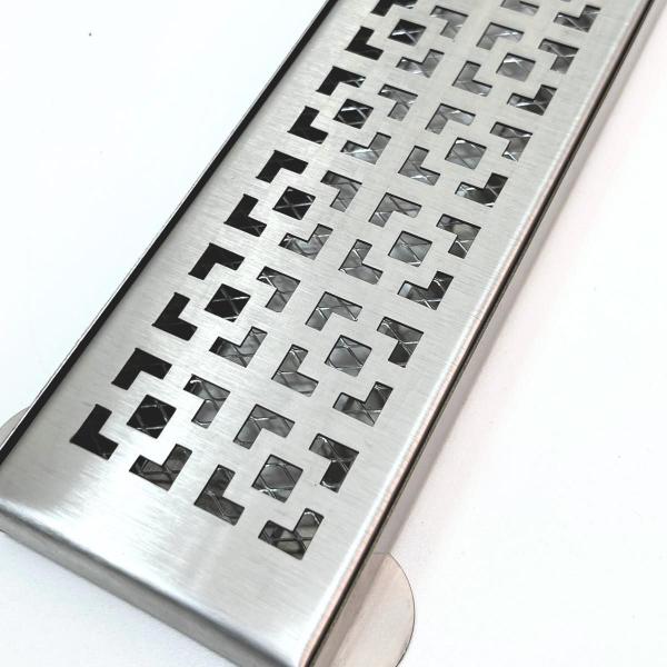 Ralo Borda de Piscina 7cm x 50cm Inox Dubai com Tela - Ficone & Reis Imagem de Ralo Borda de Piscina 7cm x 50cm Inox Dubai com Tela