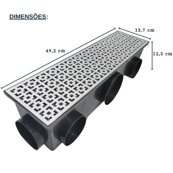 Imagem de Ralo Borda de Piscina Alumínio Dubai 15x50 Modular 11 Saídas