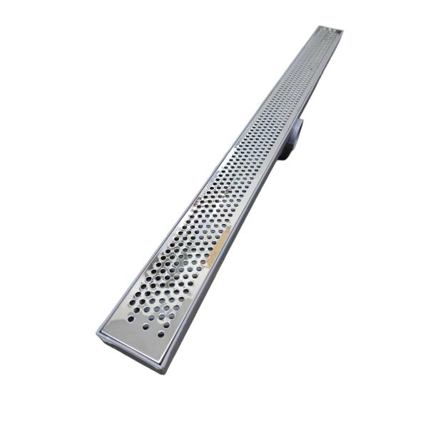 Ralo Box de Banheiro 70cm Inox Perfurado Espelhado Col Cinza - Ficone & Reis Imagem de Ralo Box de Banheiro 70cm Inox Perfurado Espelhado Col Cinza