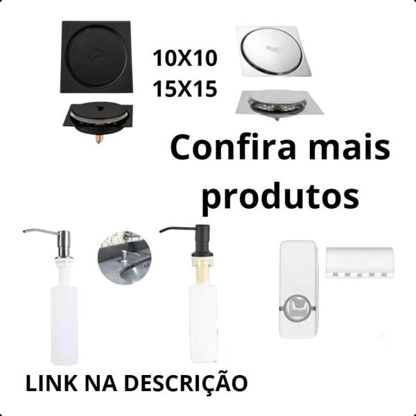 Imagem de Ralo Click 10x10 Inteligente Para Banheiro De Aço Inox Preto