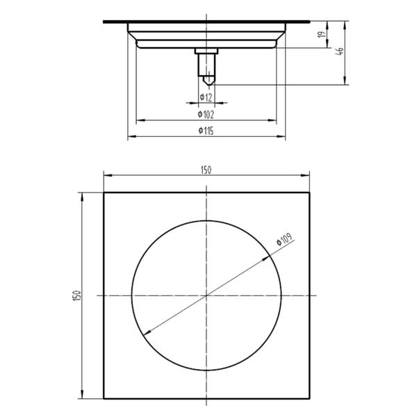 Imagem de Ralo Click 15x15 Cm Inox Ideal para Uso em Boxes e Chuveiros em Geral Cromada Cromado