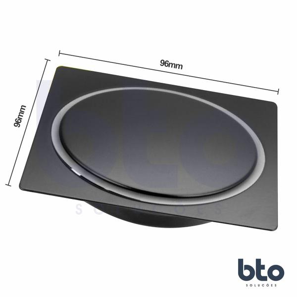 Imagem de Ralo Click Abre/Fecha Black Anti-inseto Quadrado 10x10 Bto