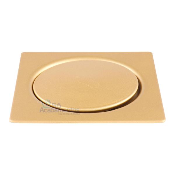 Imagem de Ralo Click Inox Dourado 10x10 Cm Com Porta Ralo Inteligente