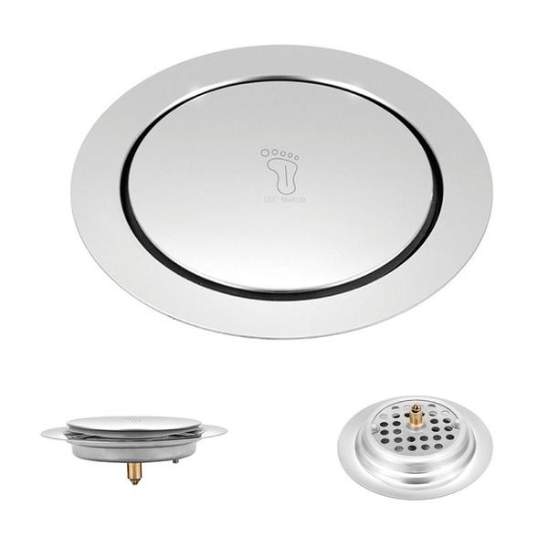 Ralo Click Inteligente 10x10 Inox Redondo Banheiro Lavabo Casa - Economia Solar Imagem de Ralo Click Inteligente 10x10 Inox Redondo Banheiro Lavabo Casa
