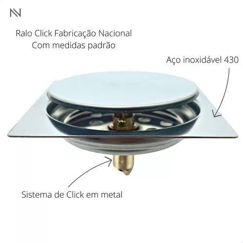 Imagem de Ralo Click Inteligente 10x10 Quadrado Inox cq1001