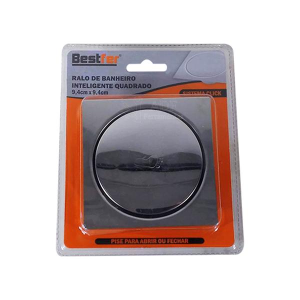Ralo Click Inteligente Aço Inox Quadrado 9,4cm Bestfer Imagem de Ralo Click Inteligente Aço Inox Quadrado 9,4cm Bestfer