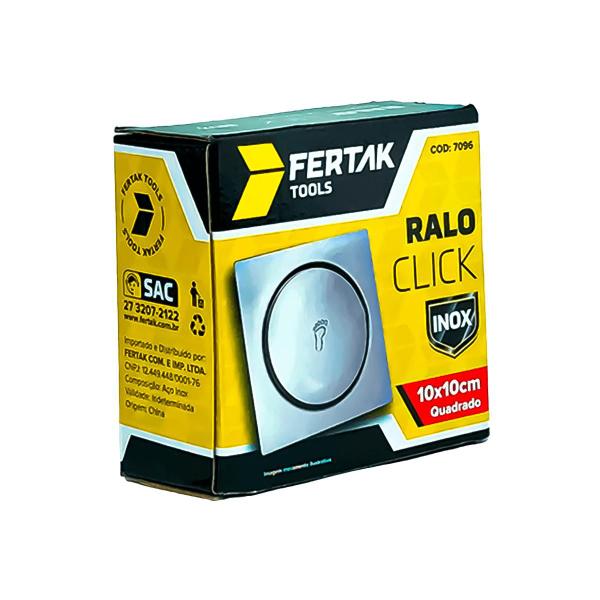 Ralo Click Inteligente Inox Fertak Quadrado Embutir 10x10cm Imagem de Ralo Click Inteligente Inox Fertak Quadrado Embutir 10x10cm