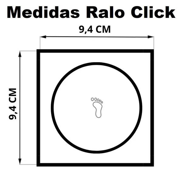 Ralo Click Inteligente P/ Piso + Porta Grelha Cromado 10x10 - MONTELAR Imagem de Ralo Click Inteligente P/ Piso + Porta Grelha Cromado 10x10