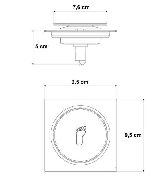 Imagem de Ralo Click Inteligente Para Banheiro Quadrado 10 Cm Inox