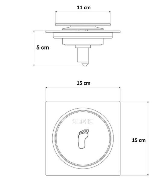 Imagem de Ralo Click Inteligente Para Banheiro Quadrado 15 Cm Inox