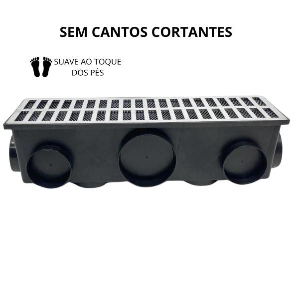 Ralo Completo Externo Aluminio 15x50 com Tela e 11 Saídas - Ficone & Reis Imagem de Ralo Completo Externo Aluminio 15x50 com Tela e 11 Saídas