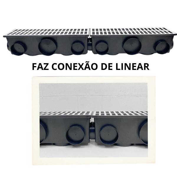 Ralo Completo Externo Aluminio 15x50 com Tela e 11 Saídas - Ficone & Reis Imagem de Ralo Completo Externo Aluminio 15x50 com Tela e 11 Saídas