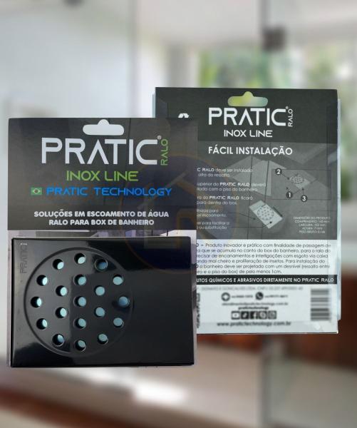 Imagem de Ralo De Passagem Inteligente P/Box De Banheiro Inox Pratic preto brilho