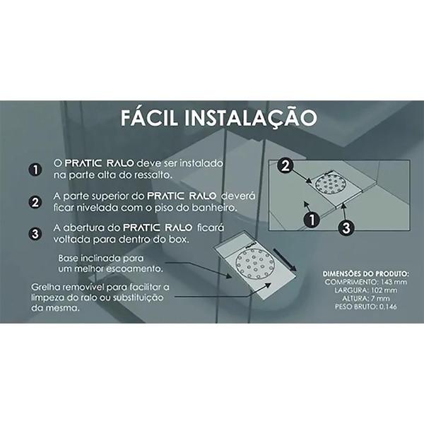 Imagem de Ralo De Passagem Inteligente P/Box De Banheiro Inox Pratic preto fosco