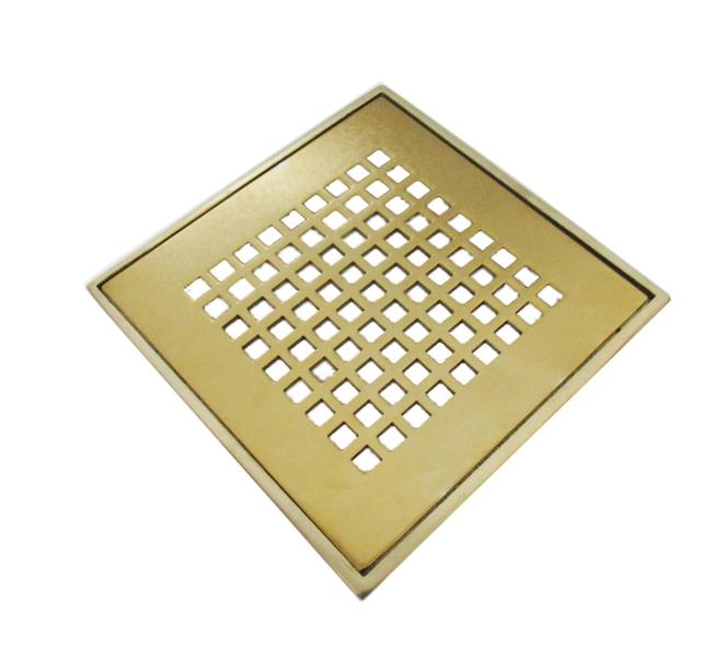 Ralo Dourado Quadriculado Com Caixilho 9,5X9,5 - By Fineza Imagem de Ralo Dourado Quadriculado Com Caixilho 9,5X9,5 - By Fineza