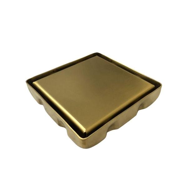 Imagem de Ralo Dourado Tampa Oculta 10x10 em Aço Inox - Fineza