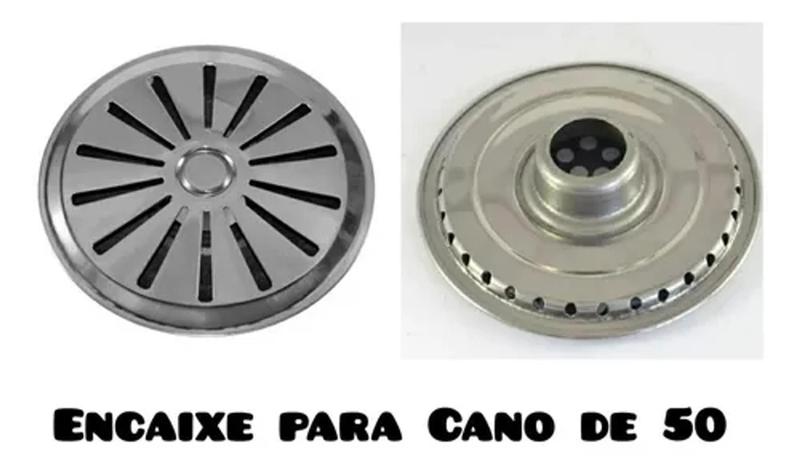 Ralo Dreno Fundo Antiturbilhao Inox Prática Encaixe Cano 50 - AR Imagem de Ralo Dreno Fundo Antiturbilhao Inox Prática Encaixe Cano 50