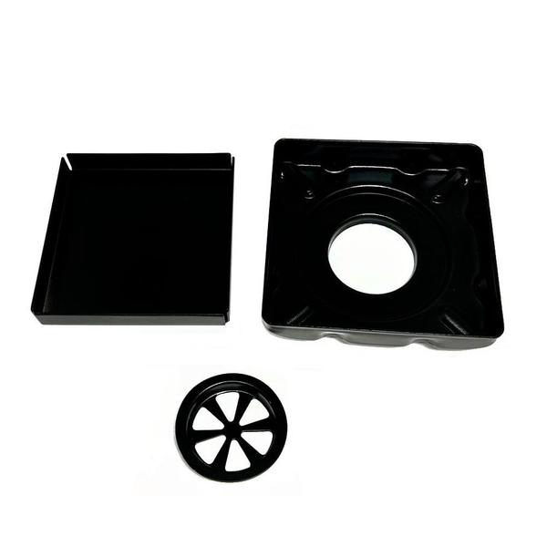 Ralo em metal Square Tampa Oculta Invisivel 10x10 preto - bruno acabamentos Imagem de Ralo em metal Square Tampa Oculta Invisivel 10x10 preto