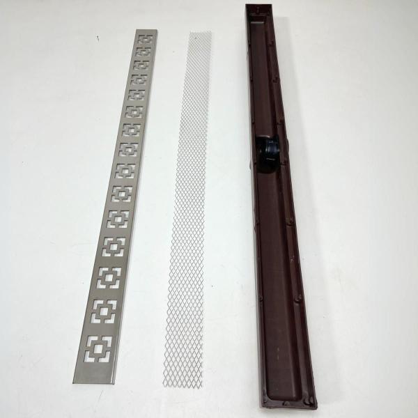 Ralo Escoamento Lavabo Dubai 5x70 Inox com Tela Marrom - Ficone & Reis Imagem de Ralo Escoamento Lavabo Dubai 5x70 Inox com Tela Marrom