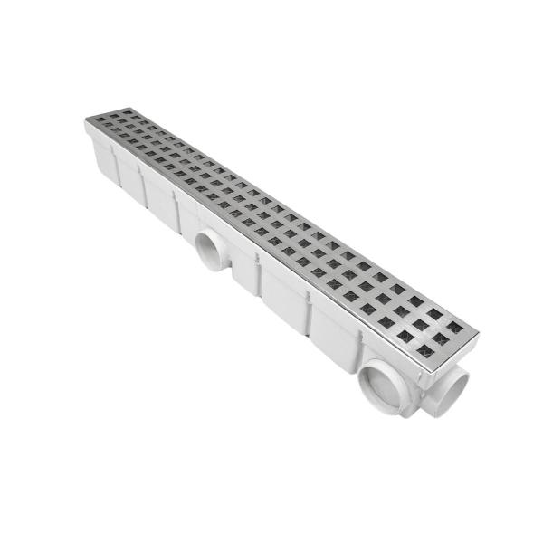 Ralo Externo Quintal 6x50 Inox 304 Quadrangular Cocho Branco - Ficone & Reis Imagem de Ralo Externo Quintal 6x50 Inox 304 Quadrangular Cocho Branco