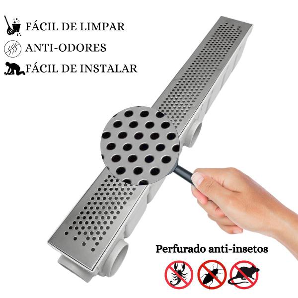 Imagem de Ralo Faz Ângulo 90 Graus Inox Polido Perfurado 6x50 BR