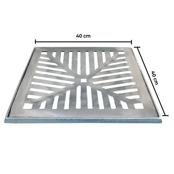 Imagem de Ralo Grelha Alumínio 40X40Cm Drengem Pluvial Ar Livre