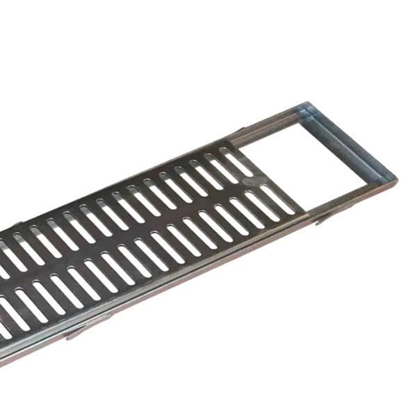 Ralo Grelha e Castilho de Aço Galvanizado Chapa 2mm 20x100cm - Metasal Imagem de Ralo Grelha e Castilho de Aço Galvanizado Chapa 2mm 20x100cm