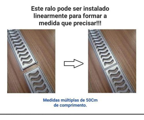 Imagem de Ralo Grelha Linear 10x100 Elite Anti Insetos Em Alumínio Com Aro De Fixação Caixilho(2 Peças De 10x50cm)