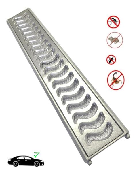 Ralo Grelha Linear 10x50cm Elite Anti Insetos Em Alumínio Com Aro De Fixação - Znubi Grelhas & Cia Imagem de Ralo Grelha Linear 10x50cm Elite Anti Insetos Em Alumínio Com Aro De Fixação