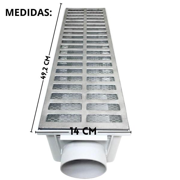 Imagem de Ralo Grelha Linear 15x50 Alumínio Quintal Br Tela