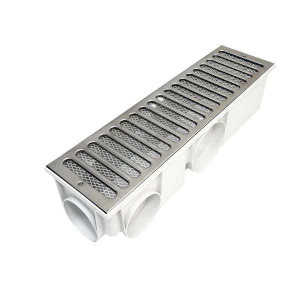 Imagem de Ralo Grelha Linear 15x50 Inox Quintal Br Tela Anti Insetos