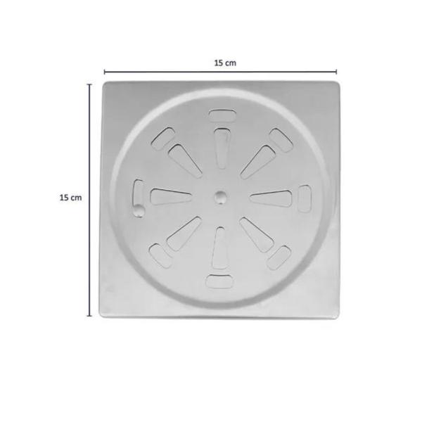 Imagem de Ralo grelha para banheiro abre e fecha 15x15 quadrado