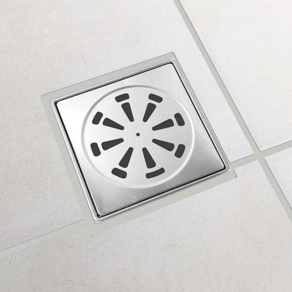 Imagem de Ralo Inox 15x15 E Caixilho Porta Grelha Inox 304 Kit Banheiro Suporte Ralo Quadrado 15cm Tampa Caixa Sifonada Box Lavabo Ralo para Quintal Lavanderia