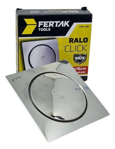 Imagem de Ralo Inox Anti Barata E Cheiro Quadrado 15x15 Fertak 7097