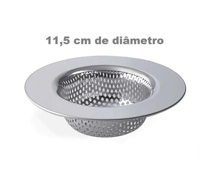 Imagem de Ralo Inox Borda Pia Válvula Americana 11,5 Cm Grande