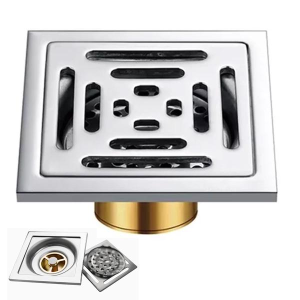 Ralo Inox com Tampa Anti Odor 10X10 Banheiro Lavabo Anti insetos - Compre Desejos Imagem de Ralo Inox com Tampa Anti Odor 10X10 Banheiro Lavabo Anti insetos
