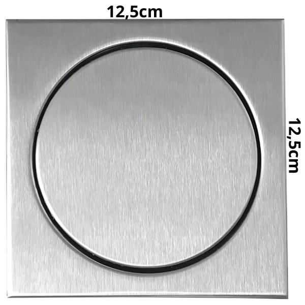 Ralo Inox Elegance Escovado 12,5cm x 12,5cm p/ Cx De 100mm - MOZAIK Imagem de Ralo Inox Elegance Escovado 12,5cm x 12,5cm p/ Cx De 100mm