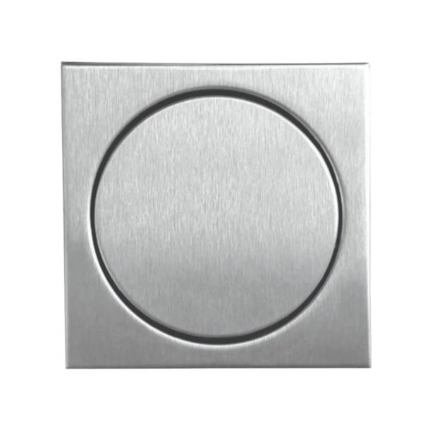 Imagem de Ralo Inox Elegance Escovado 12,5cm x 12,5cm p/ Cx De 100mm