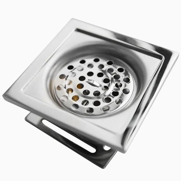 Imagem de Ralo Inox Tampa Anti Odor 10X10 Inteligente Drenagem Lavabo