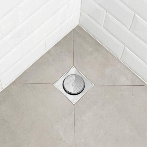 Imagem de Ralo Inteligente Banheiro Click Inox Quadrado Lavabo 10X10Cm