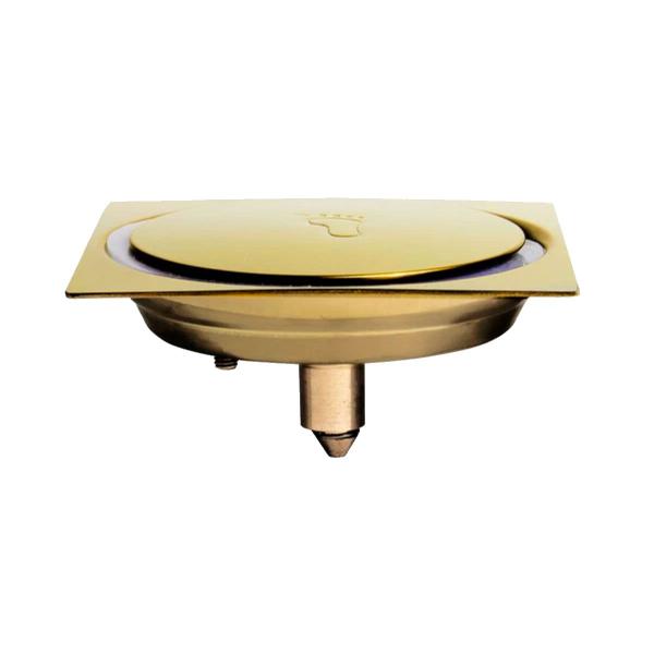 Ralo Inteligente Click 10x10 Cm Banheiro Veda Cheiro Dourado - Ideal Mix Imagem de Ralo Inteligente Click 10x10 Cm Banheiro Veda Cheiro Dourado