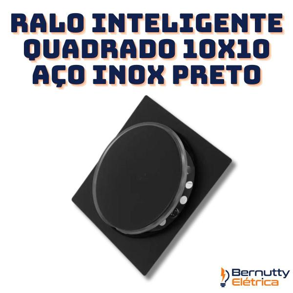 Imagem de Ralo Inteligente Click Banheiro 10x10 Cm Inox Quadrado Black